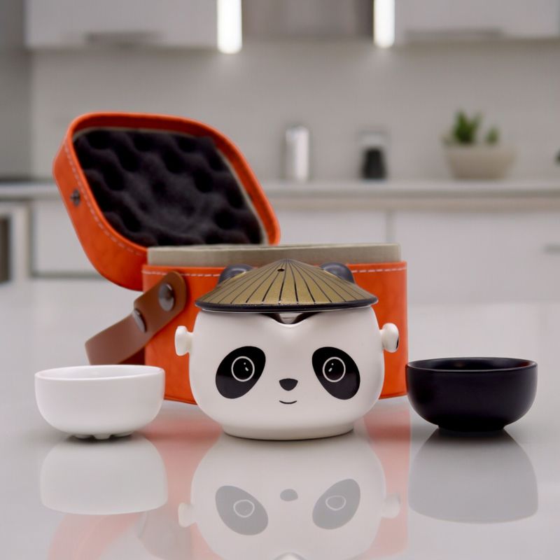 Ensemble de théière Kung Fu Panda - Deux tasses - Pack de voyage