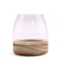 Mini Terrarium sur Bois de Tung Naturel - 10x10cm
