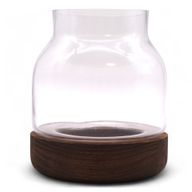 Terrarium de Forme Moyenne sur Bois de Tung Foncé - 16x18cm