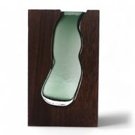 Vase / Terrarium en Verre à l'intérieur de Bois de Tung Foncé - 14,5x5x23cm