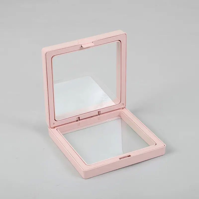 Petit Présentoir Cadre Flottant 3D 7x7cm - Rose
