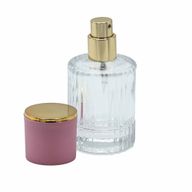 Rose Doux - Flacon rond nervuré de 30 ml, vaporisateur et bouchon