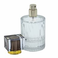 Chocolat - Flacon rond nervuré de 50 ml, spray et bouchon