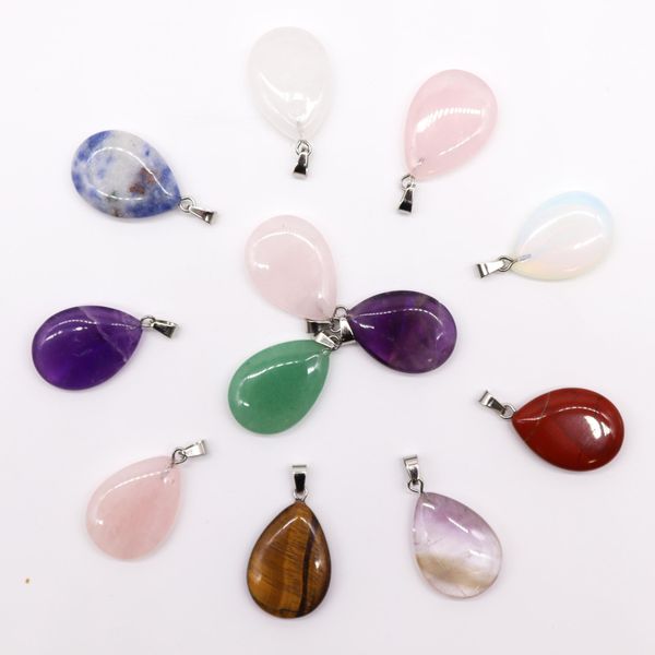 Pendentifs gouttes en pierre précieuse (12 assortis)