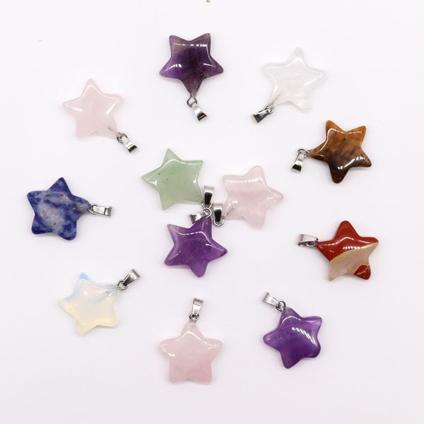 Pendentifs étoiles en pierre précieuse (12 assortis)
