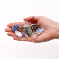 Pendentifs Acier - 12 Pépites de Gemmes et Coquillages Assortis