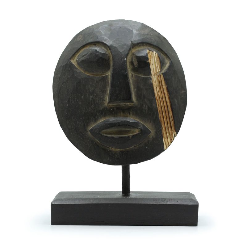 Masque Décoratif Tribal Timor - Noir 27x20cm