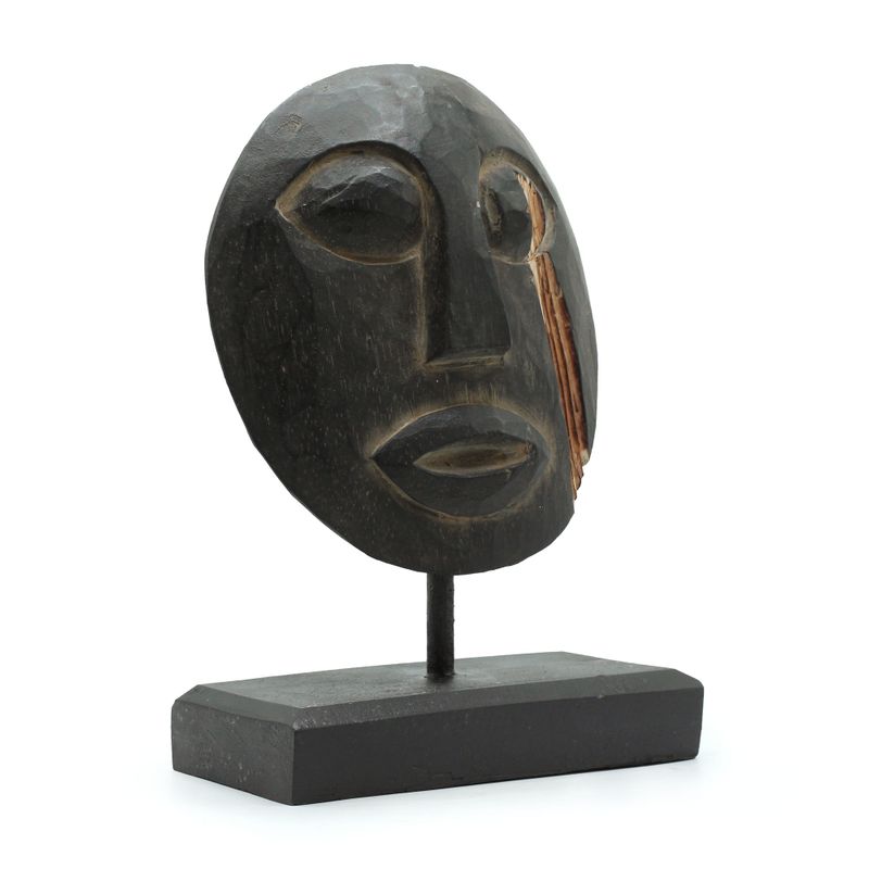 Masque Décoratif Tribal Timor - Noir 27x20cm