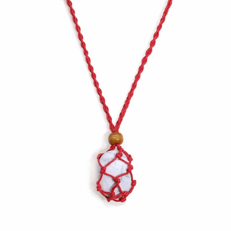 Collier à cordon pour pierre précieuse 45 cm/18 pouces - Rouge