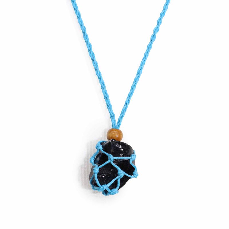 Collier à cordon pour pierre précieuse 45 cm/18 pouces - Bleu