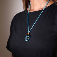 Collier à cordon pour pierre précieuse 45 cm/18 pouces - Bleu