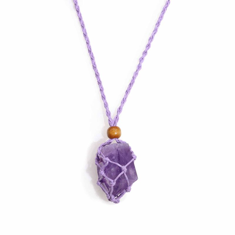 Collier à cordon pour pierre précieuse 45 cm/18 pouces - Violet