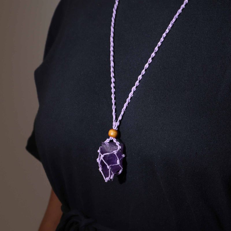 Collier à cordon pour pierre précieuse 45 cm/18 pouces - Violet