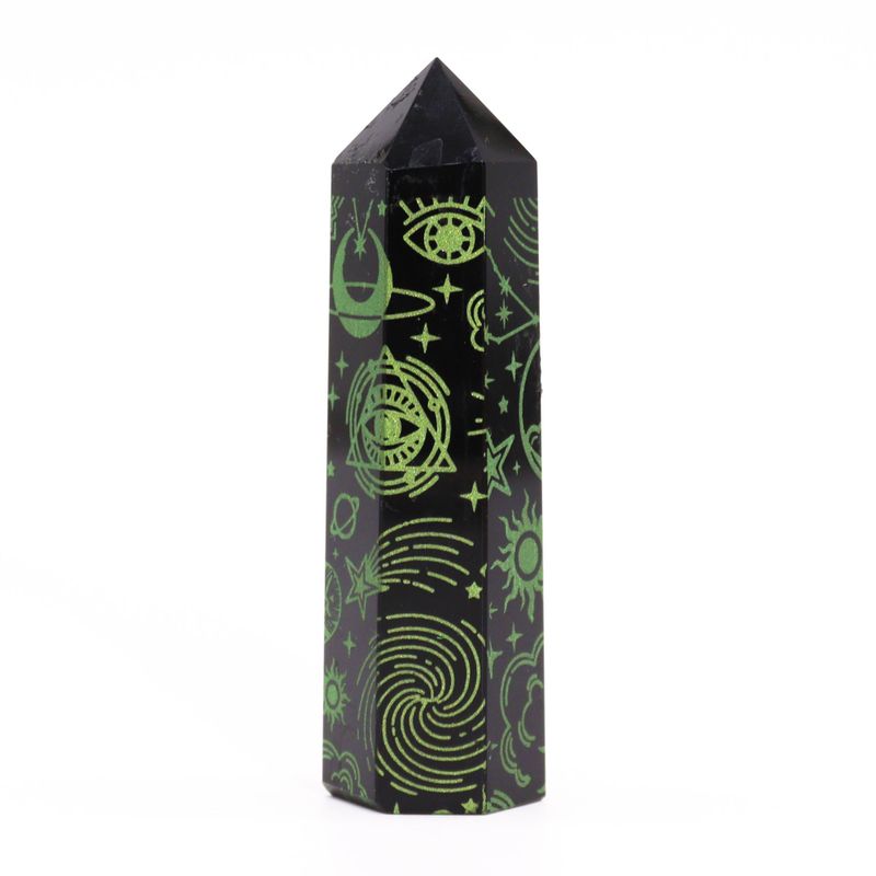 Tour d'obsidienne noire (60-70 gm 9cm) - Vert forêt