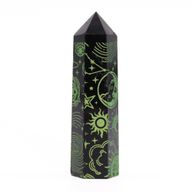 Tour d'obsidienne noire (60-70 gm 9cm) - Vert forêt