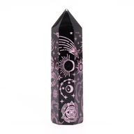 Tour d'obsidienne noire (60-70g 9cm) - Rose