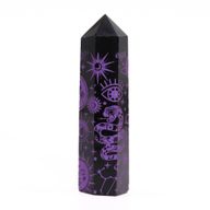Tour d'obsidienne noire (environ 60-70gr 9cm)-Violet