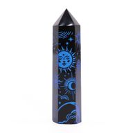 Tour d'obsidienne noire (60-70gr 9cm) - Bleu nuit