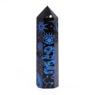 Tour d'obsidienne noire (60-70gr 9cm) - Bleu nuit