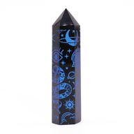 Tour d'obsidienne noire (60-70gr 9cm) - Bleu nuit