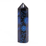 Tour d'obsidienne noire (60-70gr 9cm) - Bleu nuit