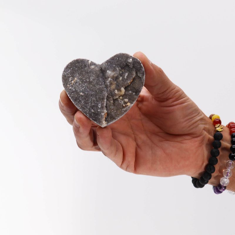 Grands cœurs en calcite (environ 6,5-8,5 cm)
