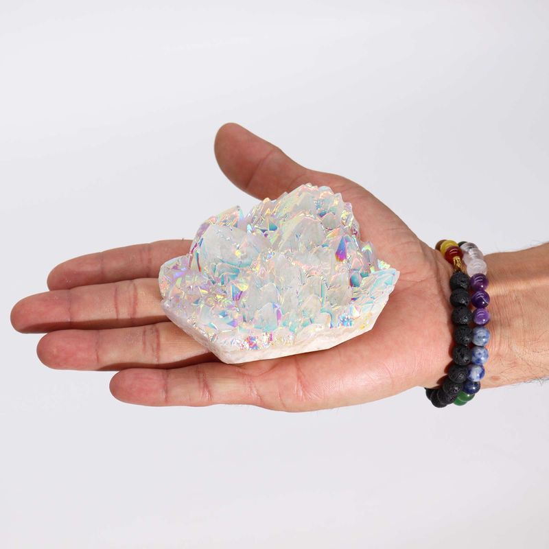 Quartz naturel amélioré de grande taille - Quartz Aura Angel (environ 300-450 g 8-15 cm)