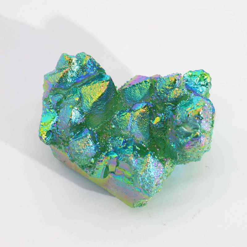 Quartz naturel amélioré de taille moyenne - Quartz flamme vert Aura (environ 100-150 g 7-10 cm)