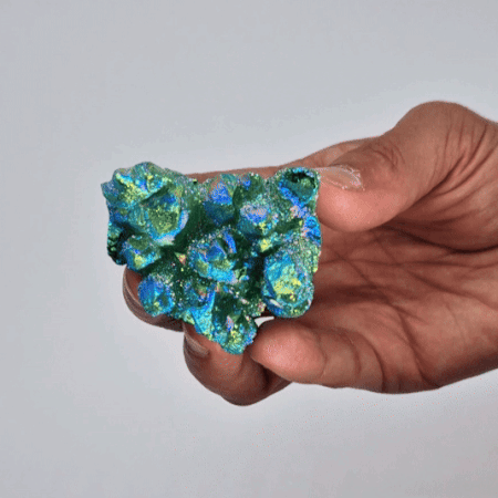 Quartz naturel amélioré de taille moyenne - Quartz flamme vert Aura (environ 100-150 g 7-10 cm)