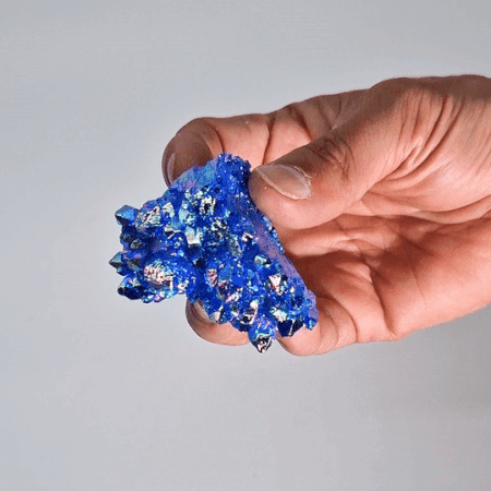 Quartz naturel amélioré de taille moyenne - Quartz Aura Aqua Halo (environ 100-150 g 7-10 cm)