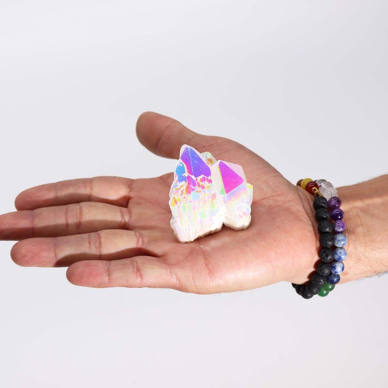 Quartz naturel amélioré de taille moyenne - Quartz Aura Angel (environ 100-150 g 7-10 cm)