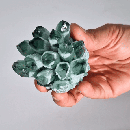 Amas de quartz naturel fabriqué - Quartz fantôme vert (environ 250-300 g 8 cm)
