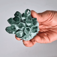 Amas de quartz naturel fabriqué - Quartz fantôme vert (environ 250-300 g 8 cm)
