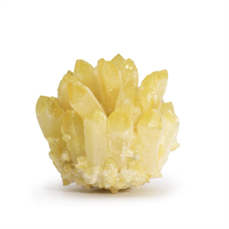 Amas de quartz naturel fabriqué - Quartz fantôme jaune (environ 250-300 g 8 cm)
