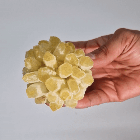 Amas de quartz naturel fabriqué - Quartz fantôme jaune (environ 250-300 g 8 cm)