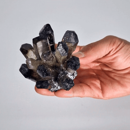 Amas de quartz naturel fabriqué - Quartz fantôme fumé (environ 250-300 g 8 cm)