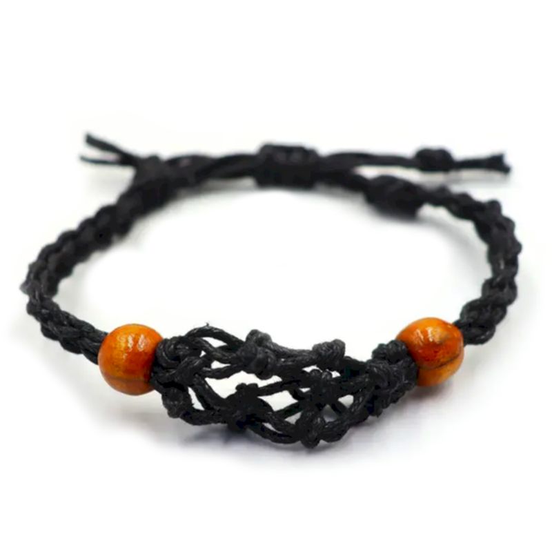 Bracelet en cordon pour  pierres précieuses 20-28 cm/7,8-11 pouces - Noir