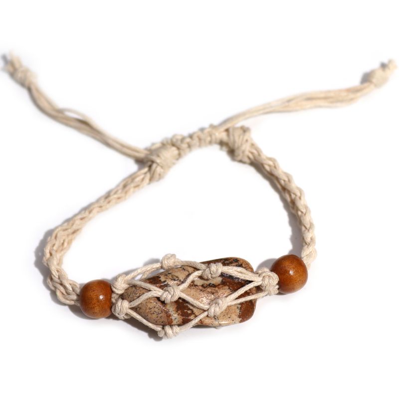 Bracelet en cordon pour  pierres précieuses 20-28 cm/7,8-11 pouces - Naturel