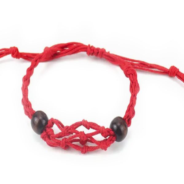 Bracelet en cordon pour  pierres précieuses 20-28 cm/7,8-11 pouces - Rouge