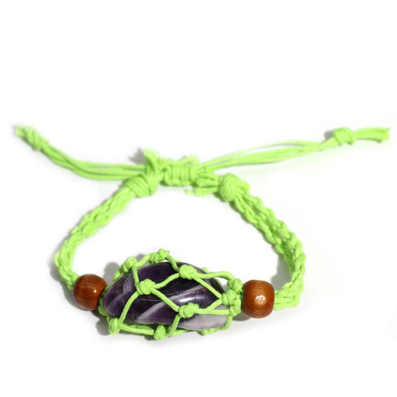 Bracelet en cordon pour pierres précieuses 20-28 cm/7,8-11 pouces - Vert