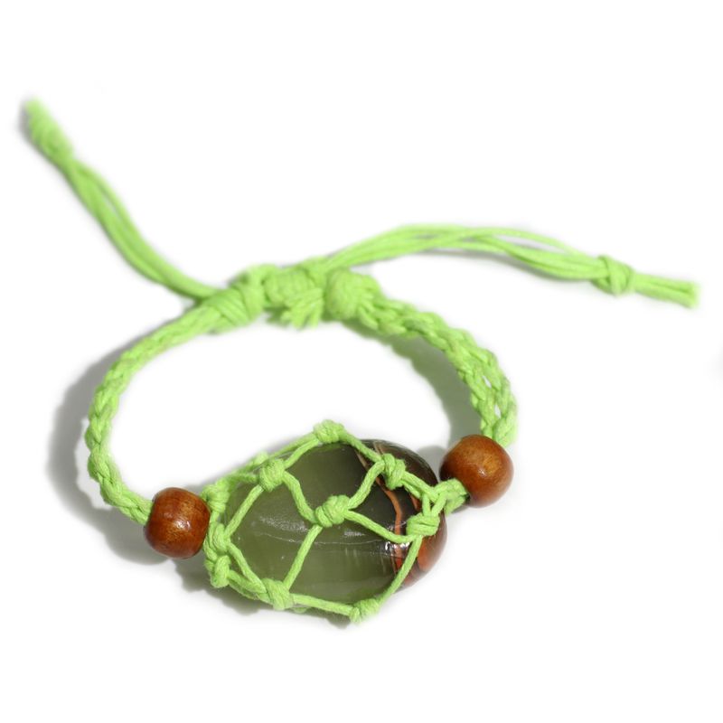 Bracelet en cordon pour pierres précieuses 20-28 cm/7,8-11 pouces - Vert