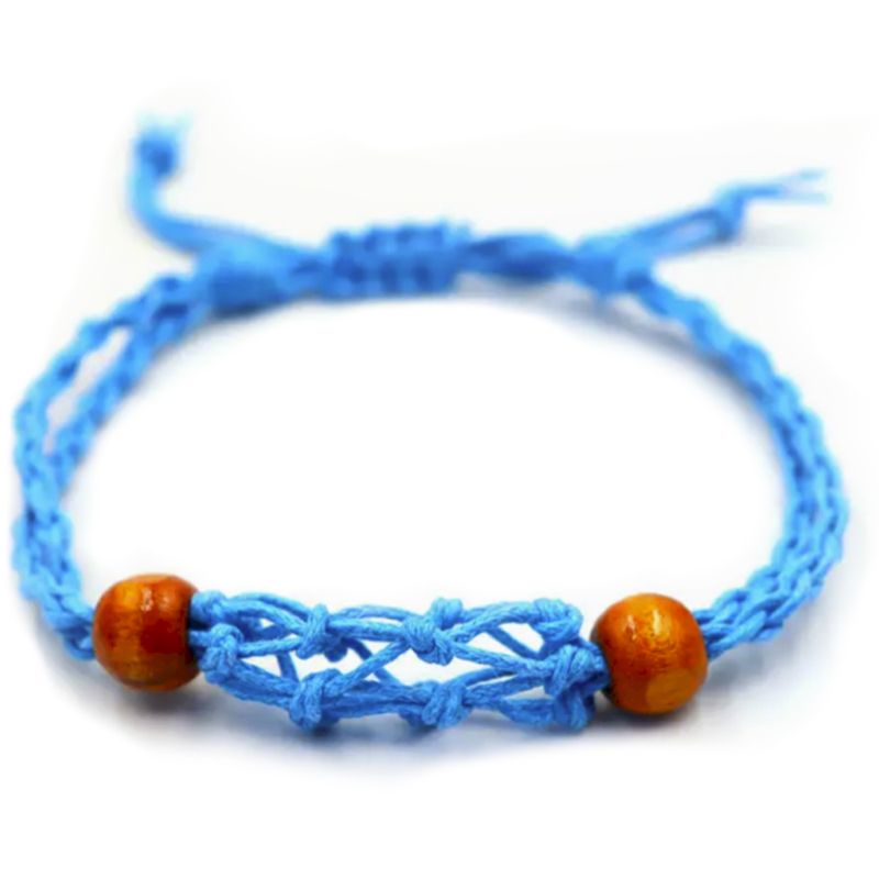 Bracelet en cordon pour pierres précieuses 20-28 cm/7,8-11 pouces - Bleu