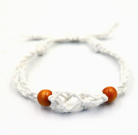 Bracelet en cordon pour pierres précieuses 20-28 cm/7,8-11 pouces - Blanc