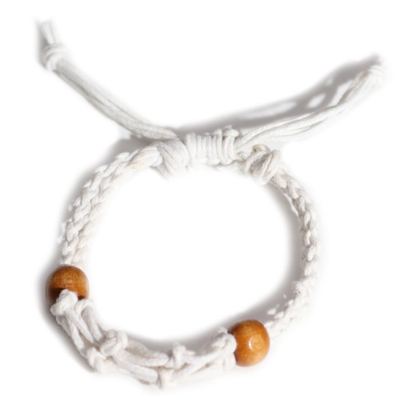 Bracelet en cordon pour pierres précieuses 20-28 cm/7,8-11 pouces - Blanc