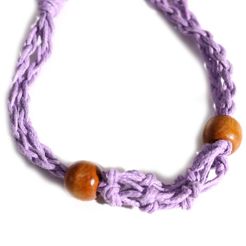 Bracelet en cordon pour  pierres précieuses 20-28 cm/7,8-11 pouces - Violet