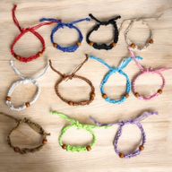 Bracelet en cordon pour pierres précieuses en cristal 20-28 cm/7,8-11 pouces - Lot mixte 5 de chaque couleur