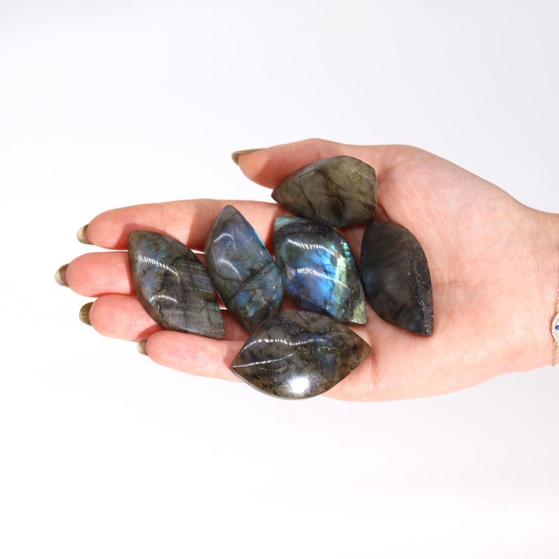 Pierres de feuilles de labradorite de Madagascar (environ 13-20 g, 40-50 mm)