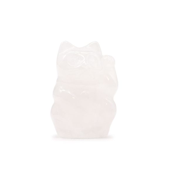 Pierre précieuse Lucky Cat - Quartz rose 50x35x25mm