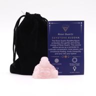 Pierre précieuse Petit Bouddha - Quartz rose 35x40x23mm