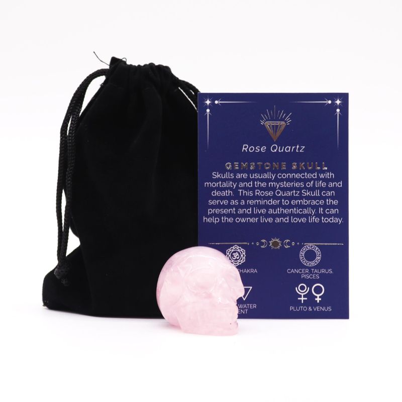 Pierre précieuse Petit crâne - Quartz rose - 40x30x28mm